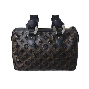 Louis Vuitton Sequins Handbag Eclipse Speedy Monogram Black